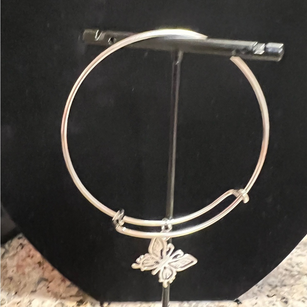 Silver Butterfly Charm Adjustable Bracelet NWOT